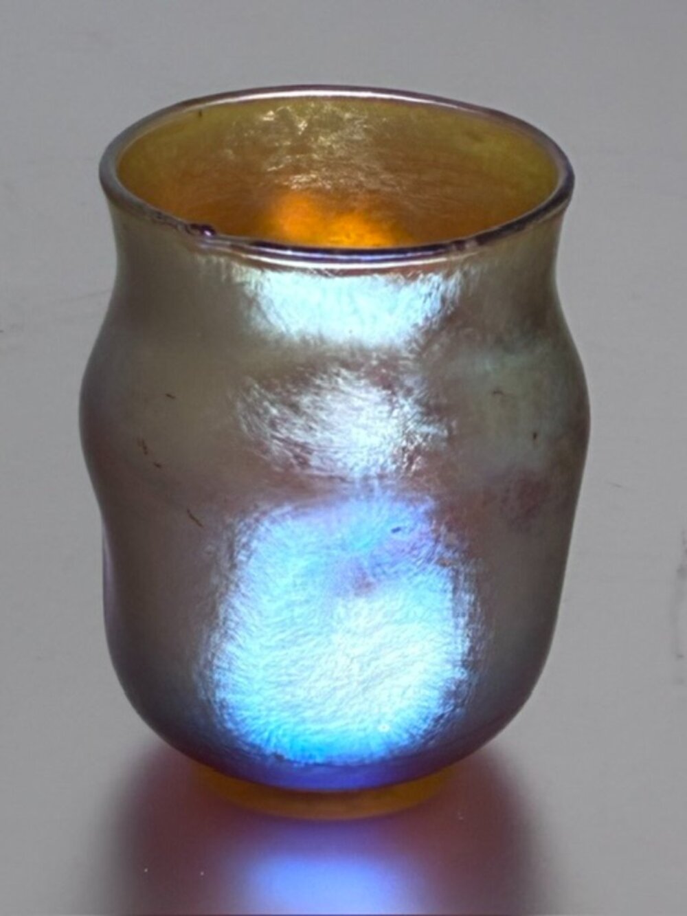 Louis Comfort Tiffany Favrile Cordial Glass Toothpick Holder Signed LCT